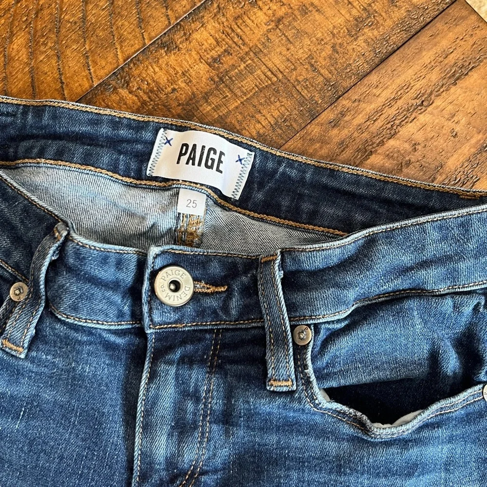 PAIGE Women's Dark Blue Skinny Jeans - Picture 2 of 3